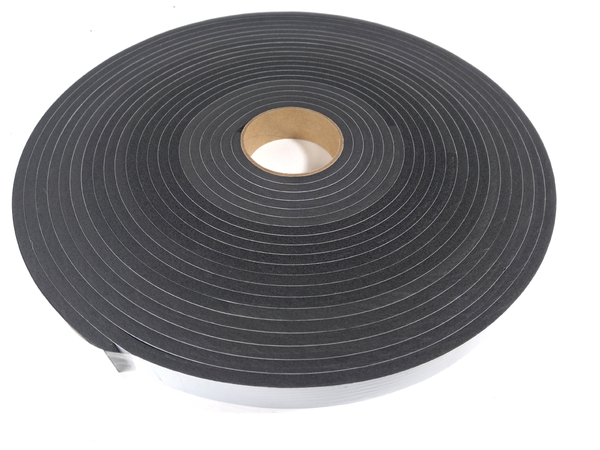 Fita de Vedação em Espuma de EPDM Preto Adesivado 1 Lado 5mm x 20mm x 10m